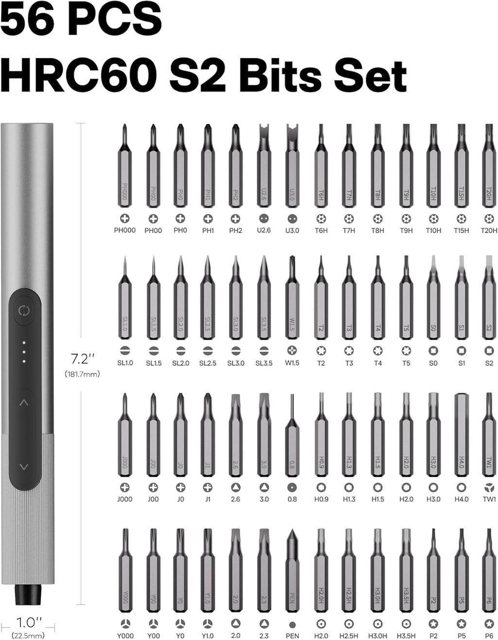 HOTO SNAPBLOQ™ D-A03 Mini Electric Drill Pen, 3-Speed Rechargeable Electric Engraving Pen, 20 Bits LED Light, for Carving, Jewelry Making, PCB, Wood, Plastic, DIY