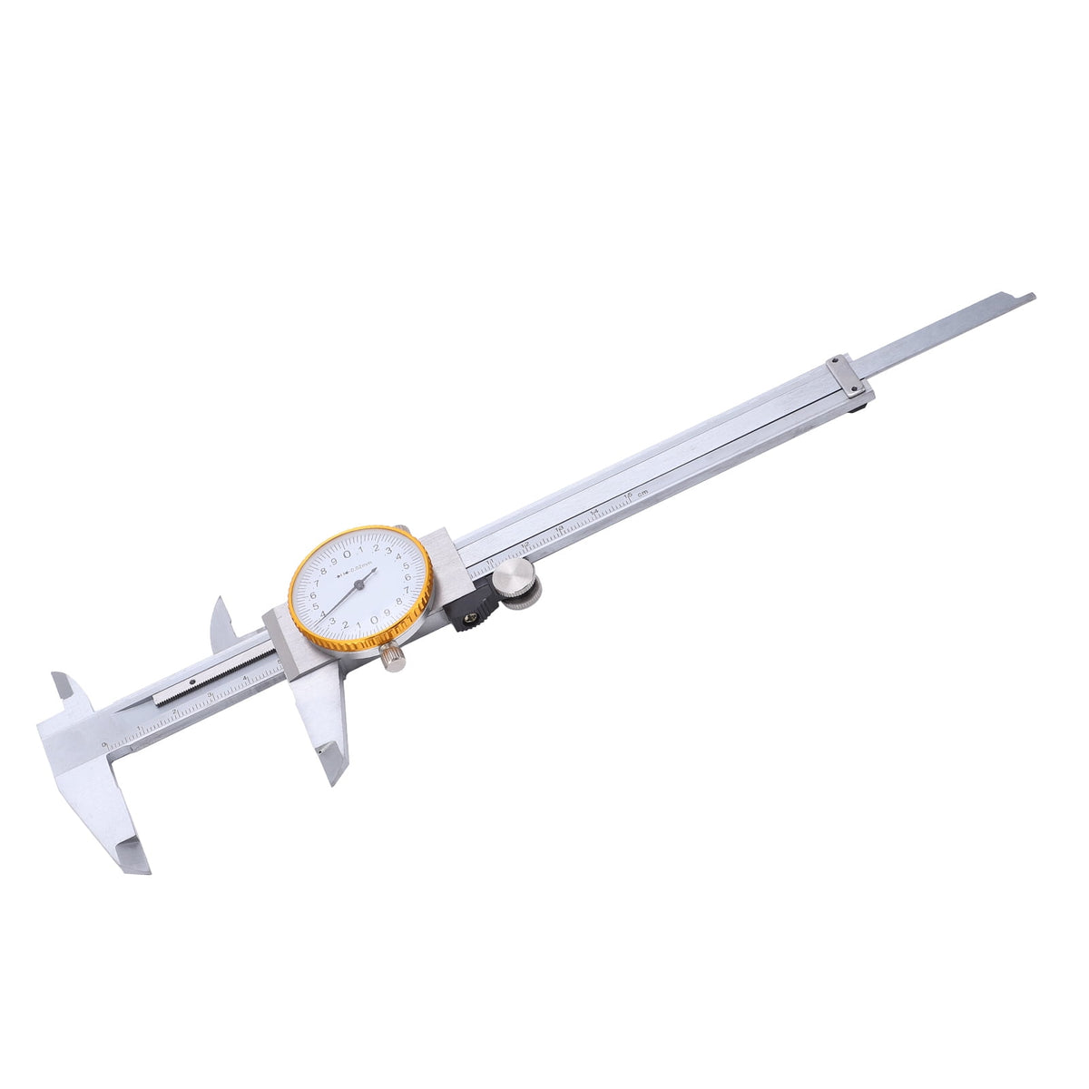 M Buder 0-150mm Dial Caliper Steel Shock-Proof Adjustable Vernier Caliper Measuring Tool with Depth Rod for Woodworking, Home Improvement & DIY, 6 inches / 150mm, Silver