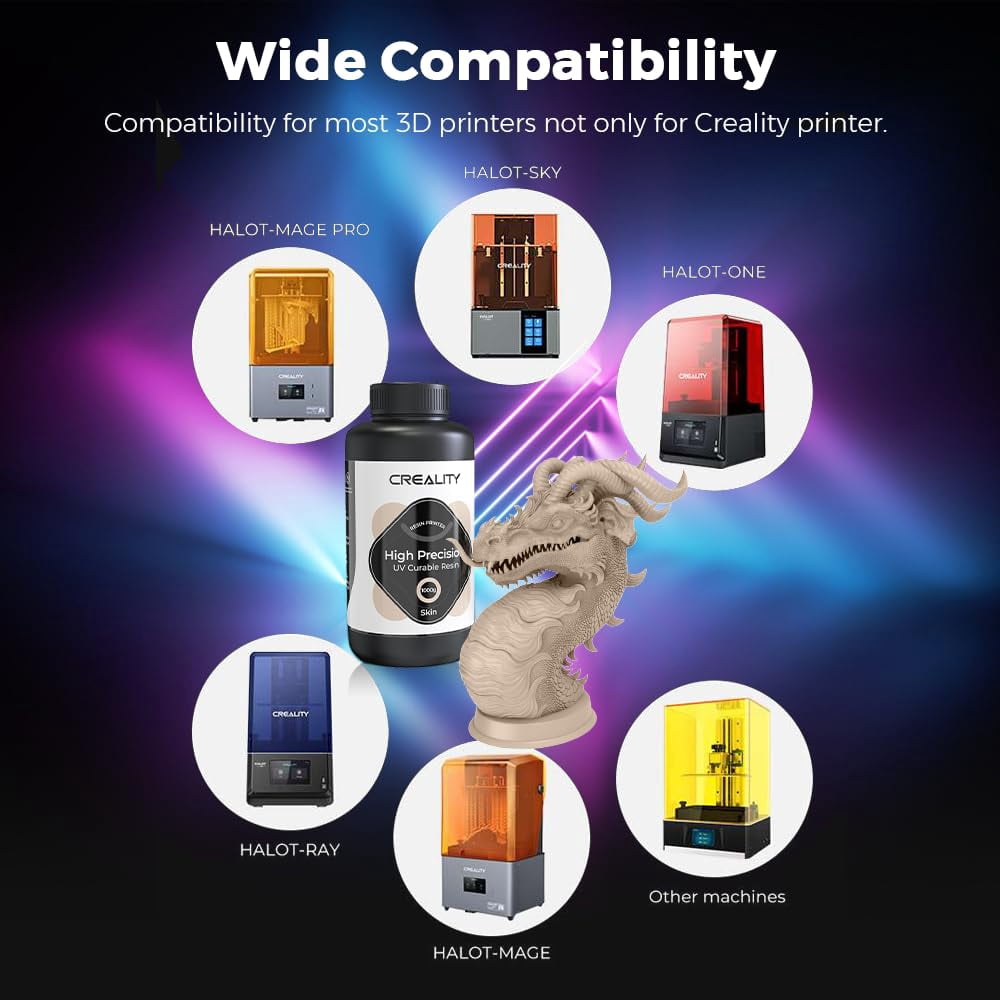 Official 8K 3D Printer Resin，1kg High Precision 405nm UV-Curing Resin Low Shrinkage, Excellent Fluidity Standard Photopolymer Resin for LCD DPL 3D Printing, Blue