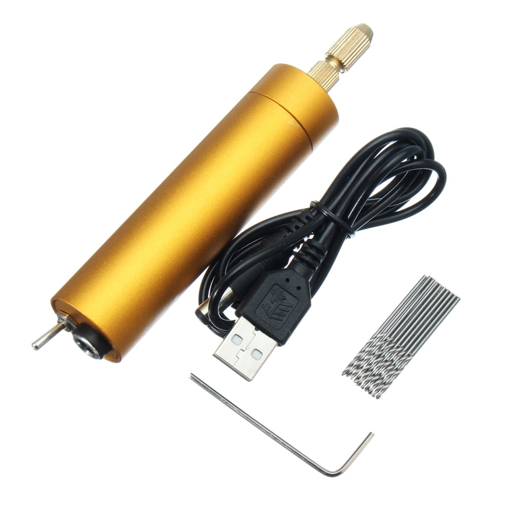 Suodoka 5V DC Mini Aluminum Electric Motor Hand Drill Kit with 10Pcs Twist Bits, 22000 RPM Portable Rotary Tool for DIY Woodworking, Jewelry Making & PCB Circuit Board Drilling