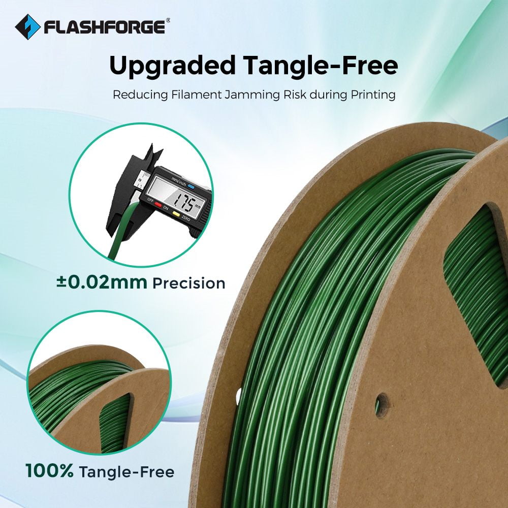 Flashforge PETG Filament 1.75mm, 1KG/2.2lbs PETG 3D Printer Filament, Black