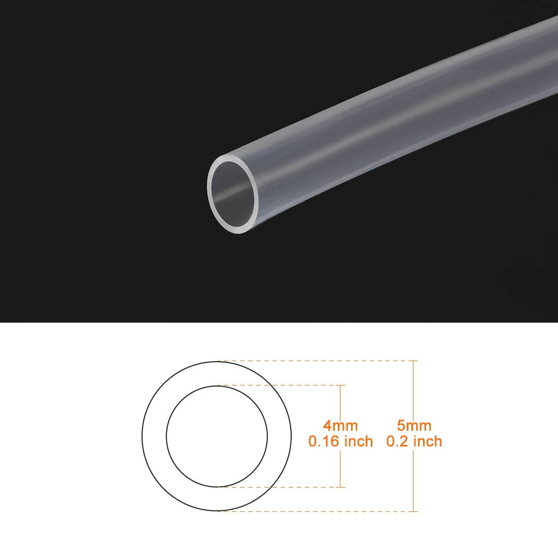 Uxcell 4mm ID 5mm OD Tube Pipe 1 Meter 3.3ft Lengh For 3D Printer RepRap