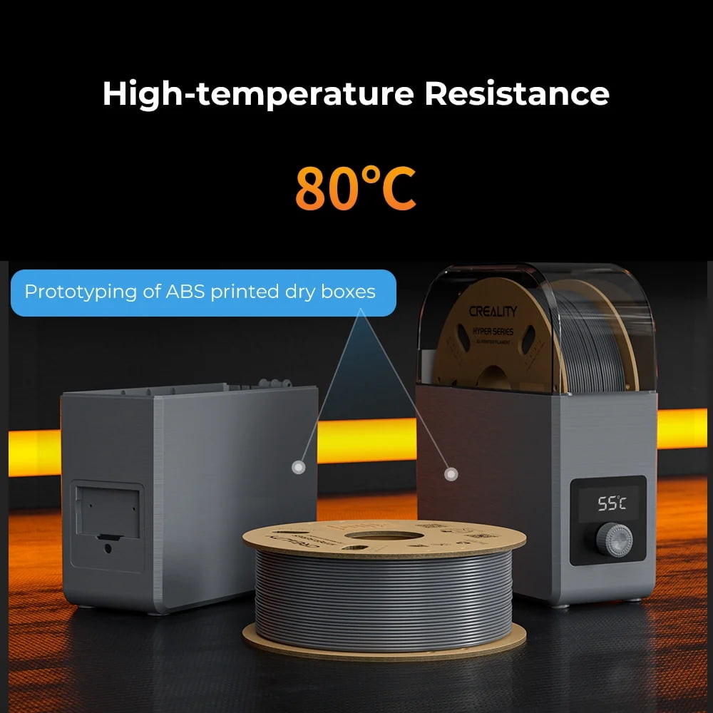 Creality Hyper ABS Filament 3D Printer Filament 1.75mm 350mm/s High-Speed Printing Dimensional Accuracy ± 0.05 mm 2.2lbs Compatible with Most 3D Printers, White