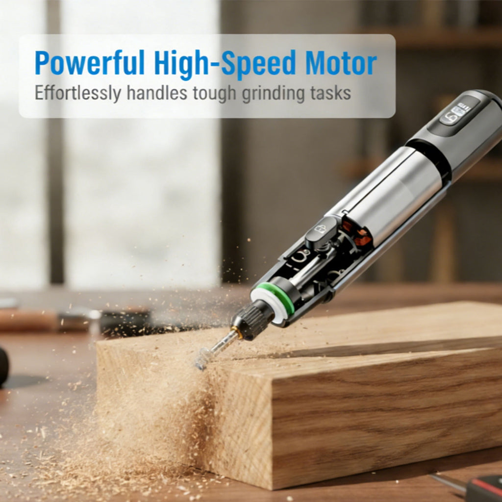 Cordless Rotary Tool Kit with LED Display, 6-Speed Portable Mini Drill Polishing Grinding Set, Type-C Rechargeable Power Rotary Tool
