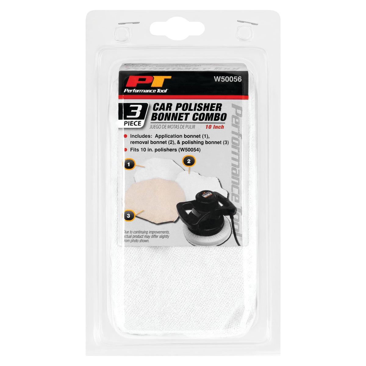 Performance Tool W50056 3 Piece 10 Inch Polishing Bonnets