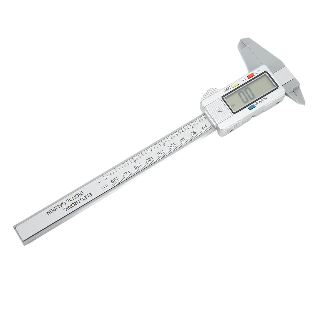 BIMZUC Digital Caliper Electronic LCD Screen Displays 6 inches / 150 mm Measuring Tool Inch Millimeter Conversion PA66 Silver Precise Vernier Measurement Instrument for DIY Woodworking