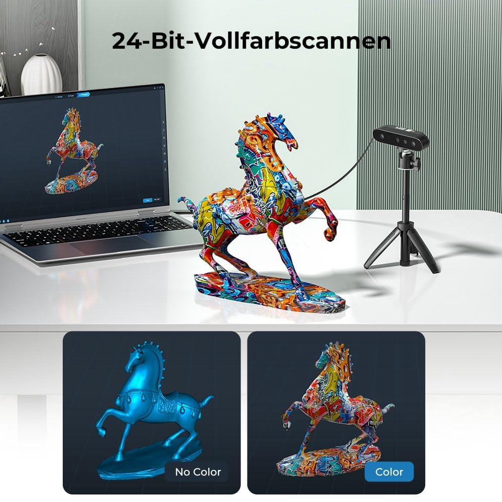 Creality CR-Scan Ferret Pro 3D Scanner for 3D Printing & Modeling, Fast Scan with 0.1 MM Accuracy ASIC Chipset Full-Color Scanning Portable Handheld Scanner for iOS Mac Win 10 11 Android