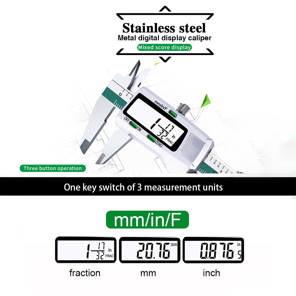 Stainless Steel High Accuracy Electronic LCD Digital Display Slide Caliper Vernier Ruler with Measuring of 0-150mm