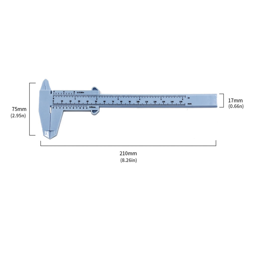 6-Inch Lightweight Plastics Caliper duals Scale Measuring Tool for Accurate MM & Inch Readings