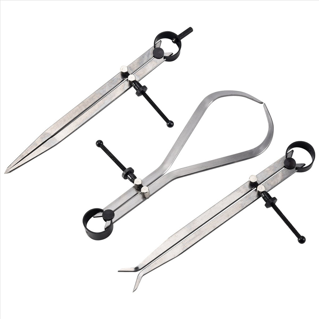 Spring Inside Outside Divider Caliper Set 8-Inch Machinist Tools 3-Pack,3 * Spring inside and outside calipers,Silver