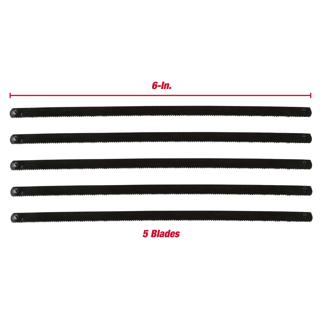 Hyper Tough 6-inch Mini Hacksaw Replacement Blades, 5-Piece, Steel,1292