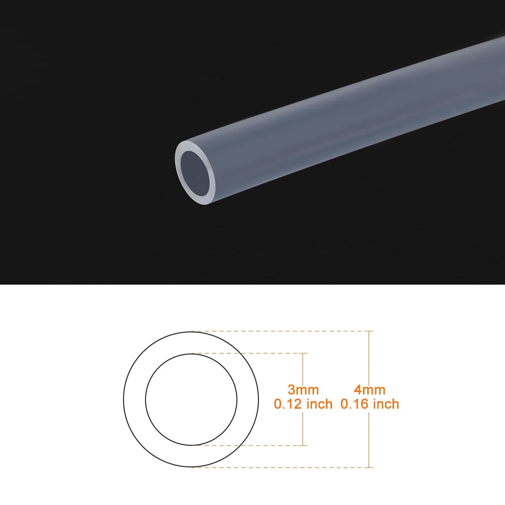 Uxcell 3mm ID 4mm OD Tube Pipe 2 Meter 6.56ft Lengh For 3D Printer RepRap