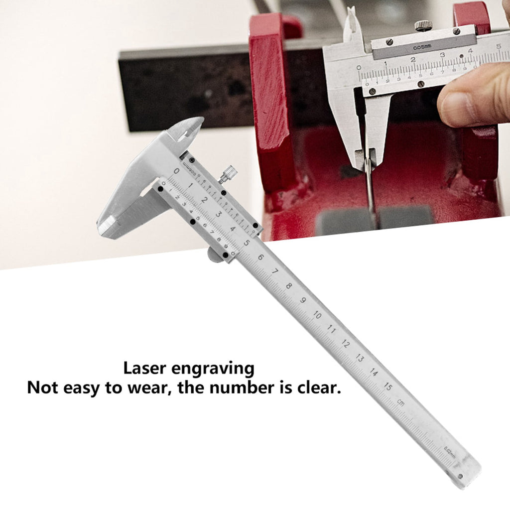M Buder High Accuracy Carbon Steel Metal Vernier Caliper Micrometer Gauge Measuring Tool, 0-150 mm / 0-6 inches