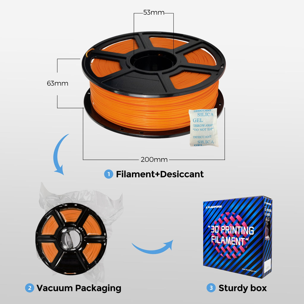 Flashforge ABS Pro Filament 1.75mm, 1KG/2.2lbs ABS Pro 3D Printer Filament, Black