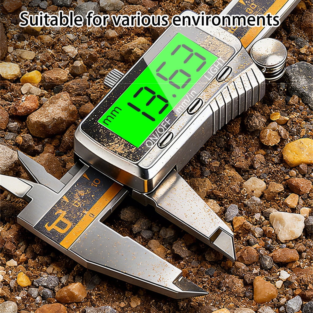Digital Caliper Measuring Tool, Metal Vernier Caliper Digital Micrometers with Large LCD Screen for Household