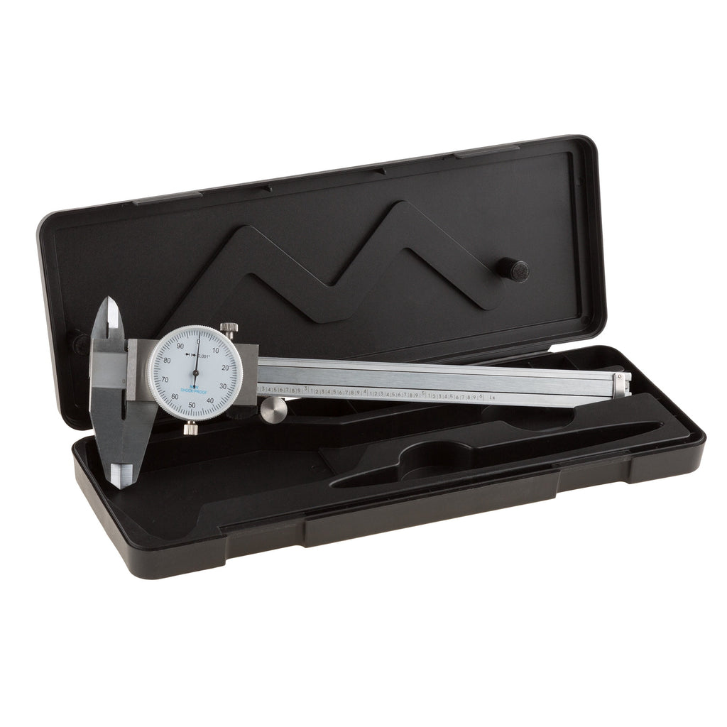 Stalwart Stainless Steel Dial Caliper, 0-6 In Range, Shock Proof Tool with Plastic Carry Case