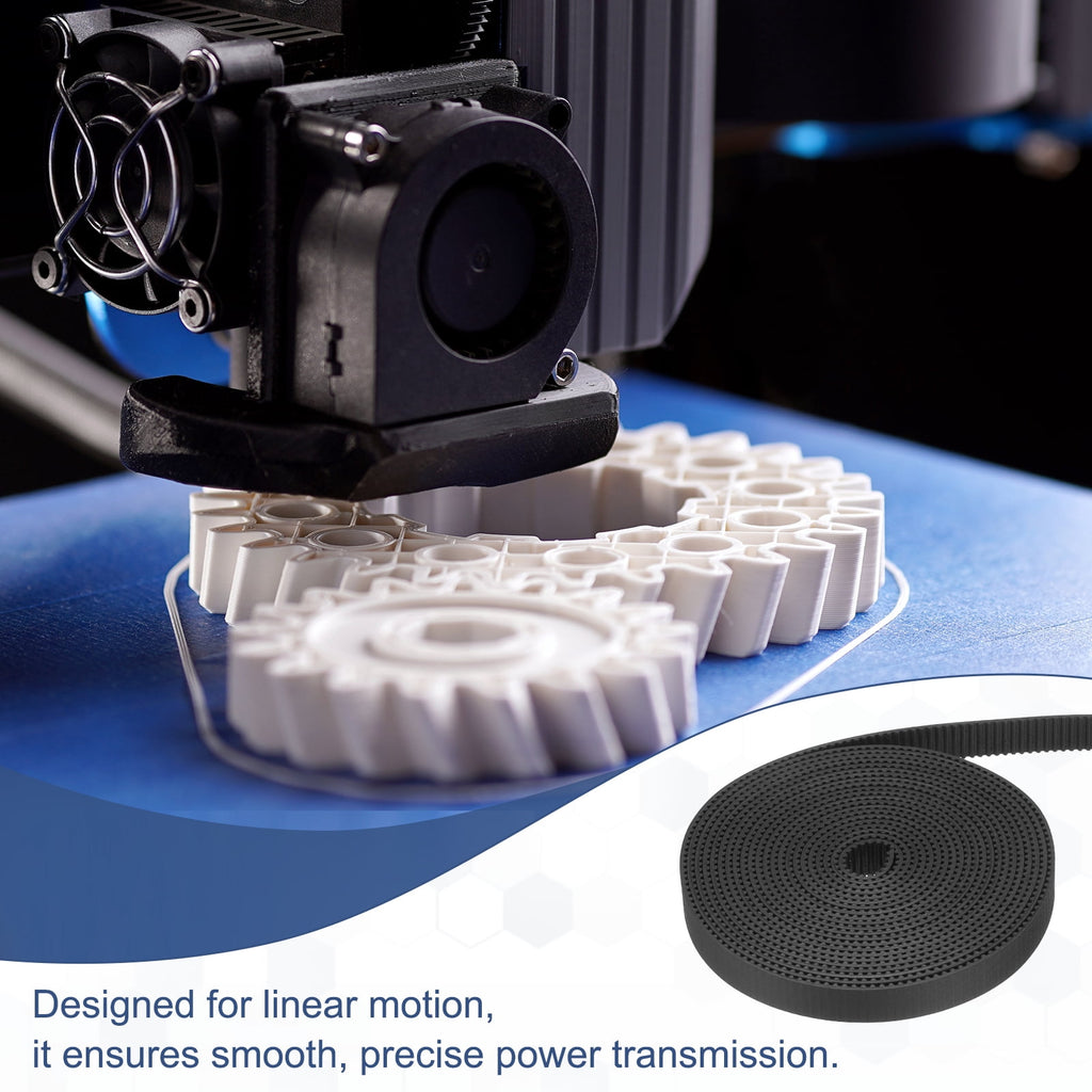 Uxcell Rubber 2GT Timing Belt 10x2000mm 2mm Pitch 2mm Thick Black Open Loop Pulley Timing Belt for 3D Printer