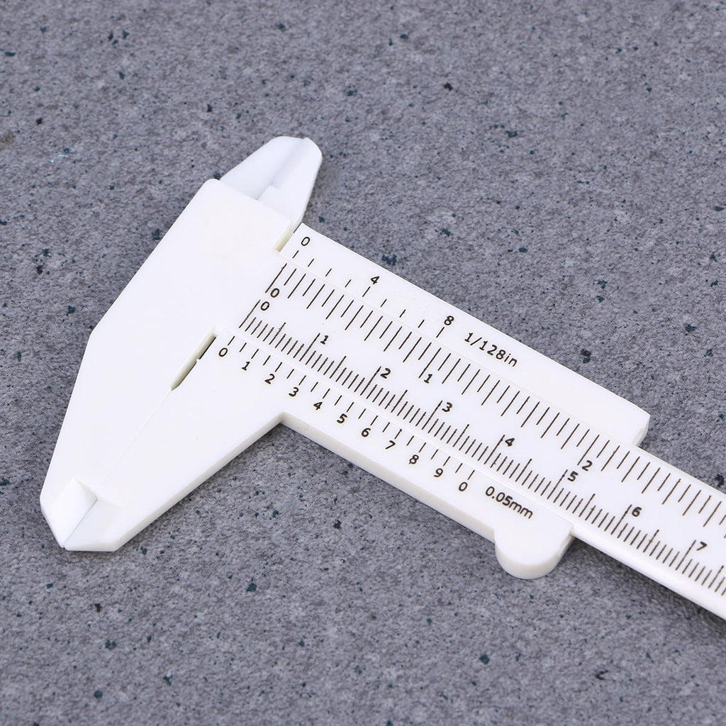 NIAIZEK White Plastic Caliper with Clear Scale for Precise Internal and External Measurements, and Easy to Use