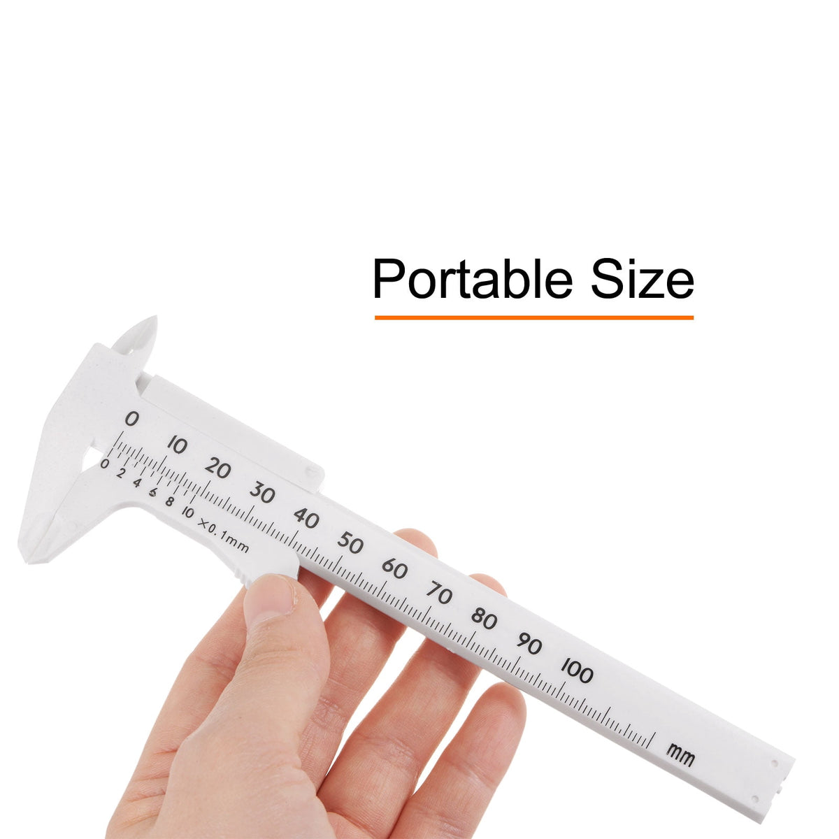 Uxcell 10pcs Mini Plastic Vernier Caliper 100mm Single Scale Metric Sliding Gauge Measuring Tool Ruler, White
