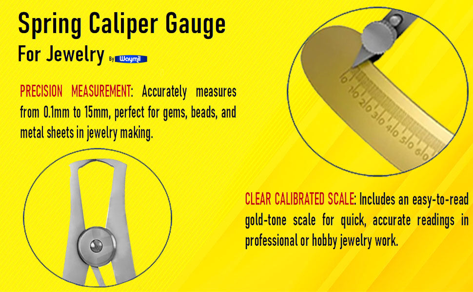 6.5" Spring Caliper Gauge for Jewelry – Bead & Metal Measuring Tool