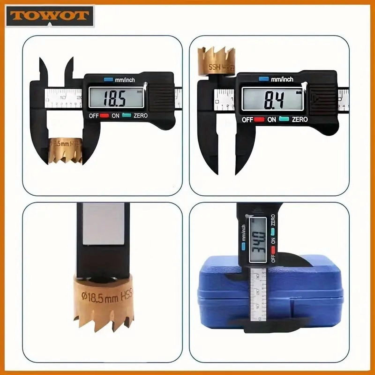DEXIMRO Digital Caliper Measuring Tool, Stainless Steel Vernier Caliper Digital Micrometer with Large LCD Screen, Easy Switch from Inch Metric Fraction, 4 Inch Caliper Tool for DIY/Household