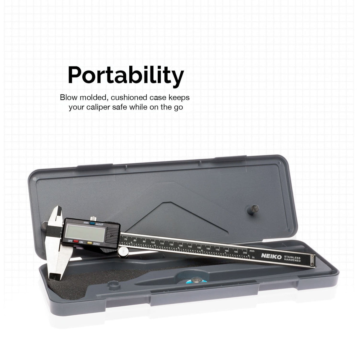 NEIKO 01409A 12” Electronic Digital Caliper | Extra Large Display | 0-12 Inches | Inch/Fractions/Millimeter Conversion | Polished Stainless Steel