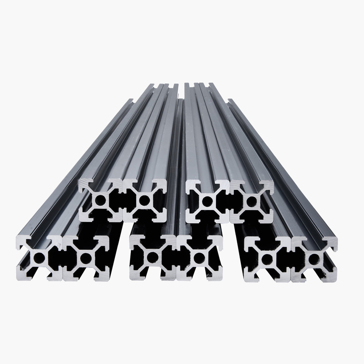 KFFKFF 10PCS 78.7in (2000mm) T Slot 2020 Aluminum Extrusion Profile, European Standard Anodized Linear Rail, Durable Aluminum Rail for 3D Printer, CNC Machine Projects, Laser Engraving, Black