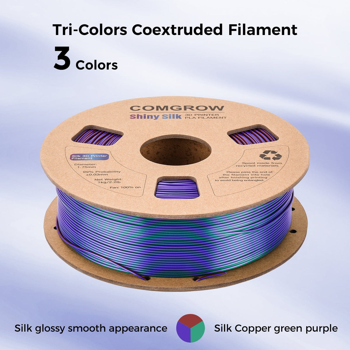 Creality Toughness PLA Filament 1.75mm Grey 1KG 3D Printer Filament