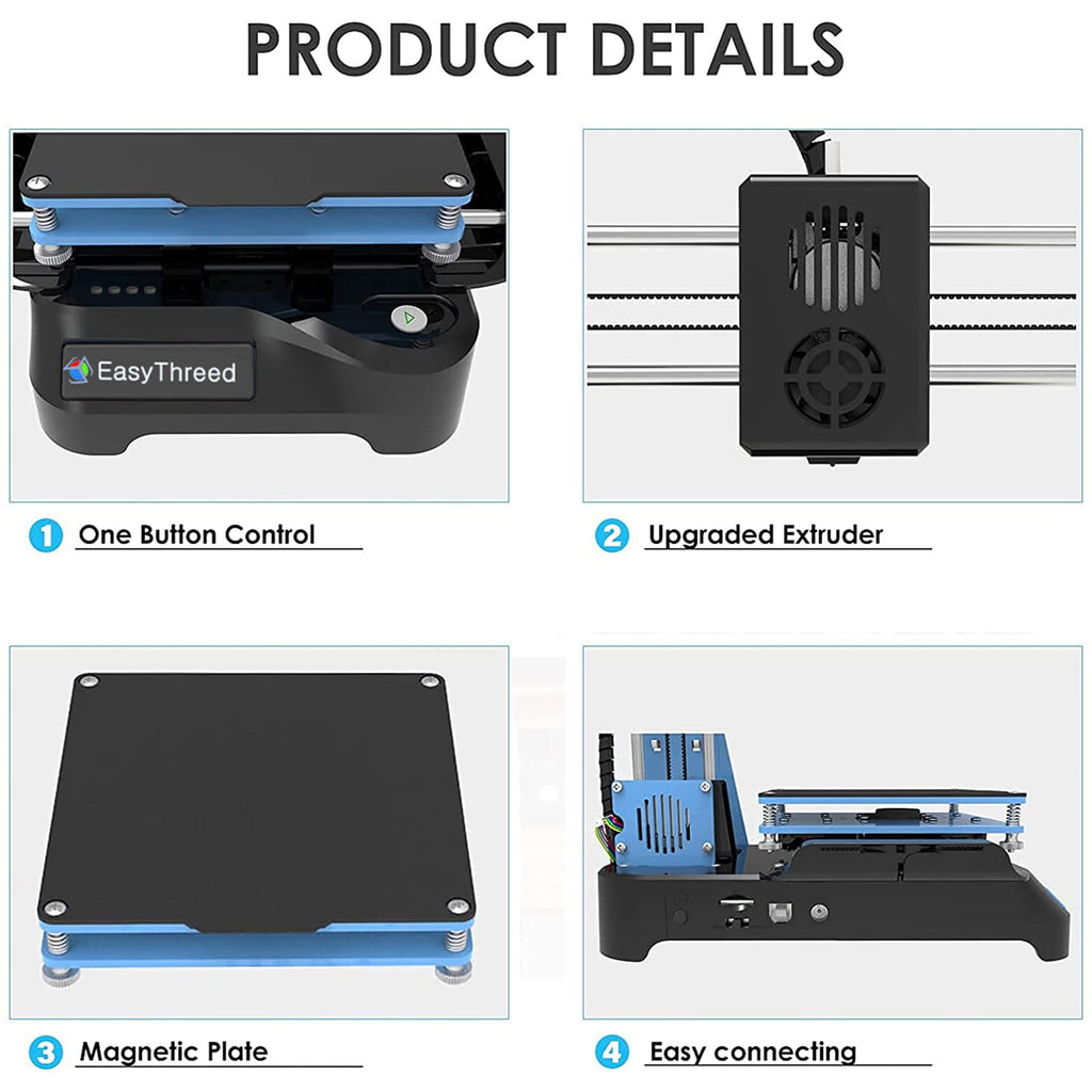 EasyThreed K7 3D Printer High Precision Desktop Mini 3D Printing Machine for Kids Teens Beginners Student, Print Size 100x100x100mm