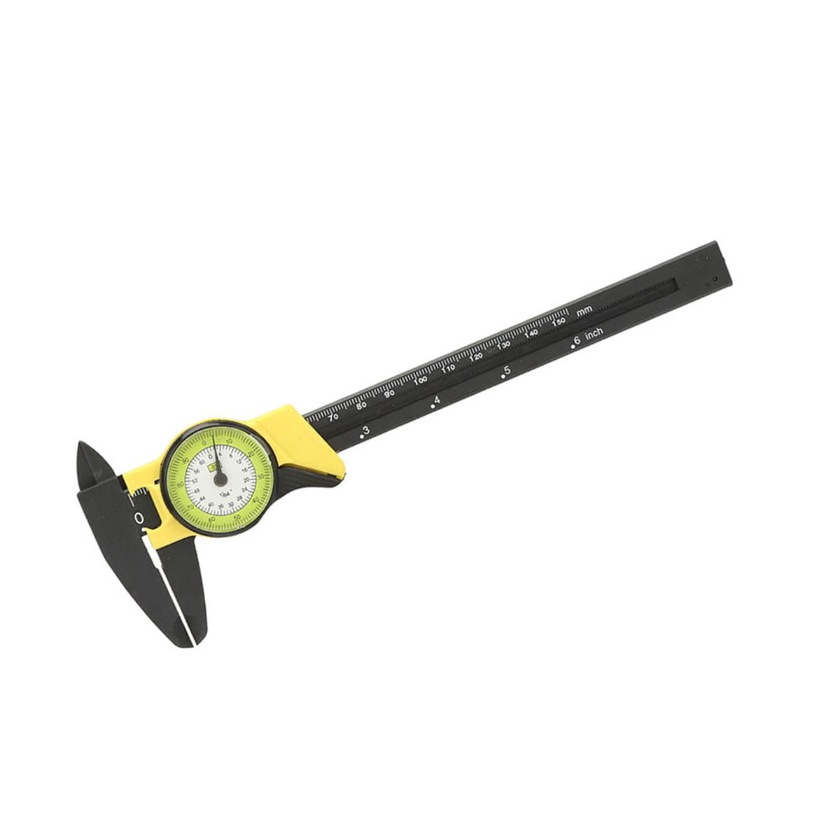 NFTIGB 0-150mm Plastic Dial Vernier Caliper Ruler, High-Precision 0.1mm Reading Measure Tool for DIY Woodworking and Crafting (6 inches / 15.2 cm, Yellow)