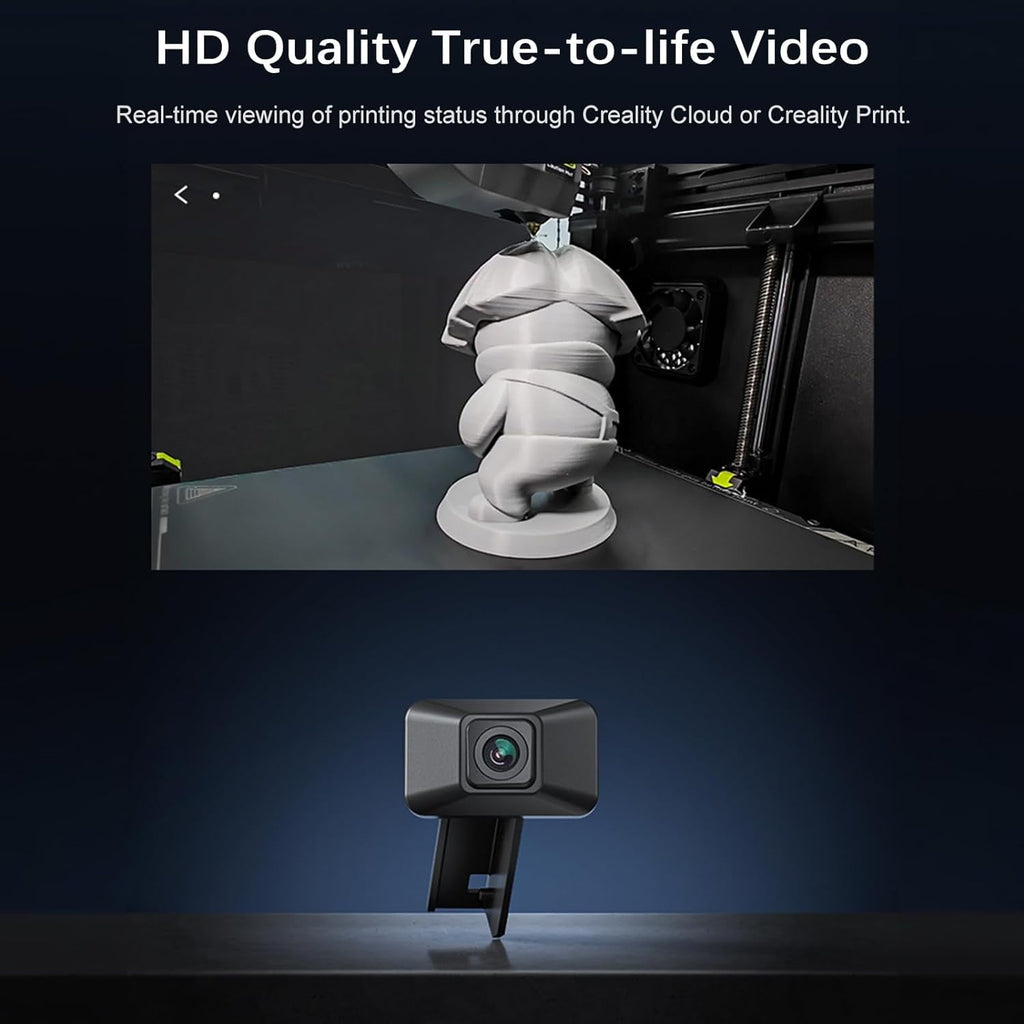 Creality Official K1 AI Camera, HD Quality, AI Detection, Time-Lapse Filming, Real-time Viewing, Easy Install, Keen Watch to Reduce Waste of Filaments, K1/K1 MAX 3D Printer Accessory, Black