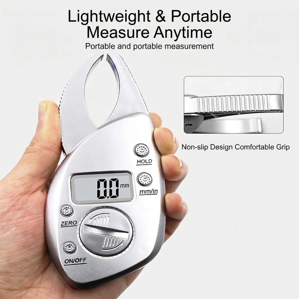 Lightweight Digital Skinfold Caliper with Single Button Operations 42G Portable Fat Measurement Device For Fitness Trainers