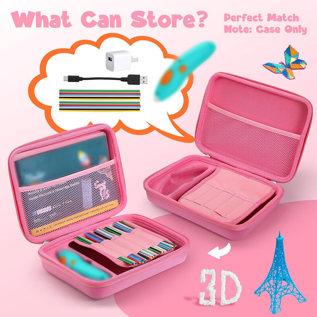 Hard Case Compatible with 3Doodler Start+ Essentials (2023) for 3D Pen Set for Kids, Art Activity Set Carrier Case for Printing Filament Refill and USB Charger,Blue (Box Only)
