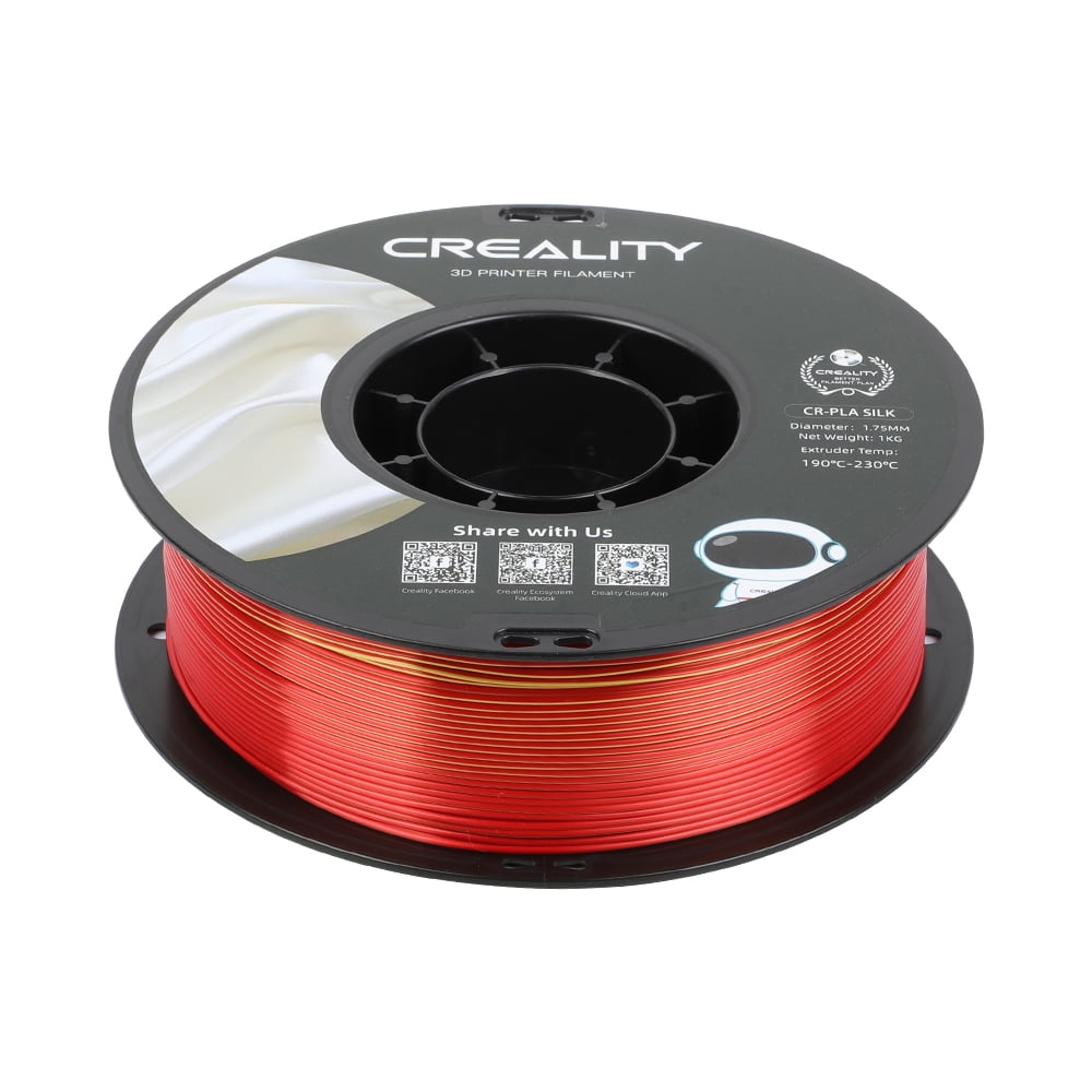 Creality 3D Printing Silk PLA Filament 3D Printer Gold Silver Shiny Filaments 1.75mm Neatly Wound Dimensional Accuracy +/- 0.03 mm Silk Smooth Printing 2.2lbs for Most 3D Printers