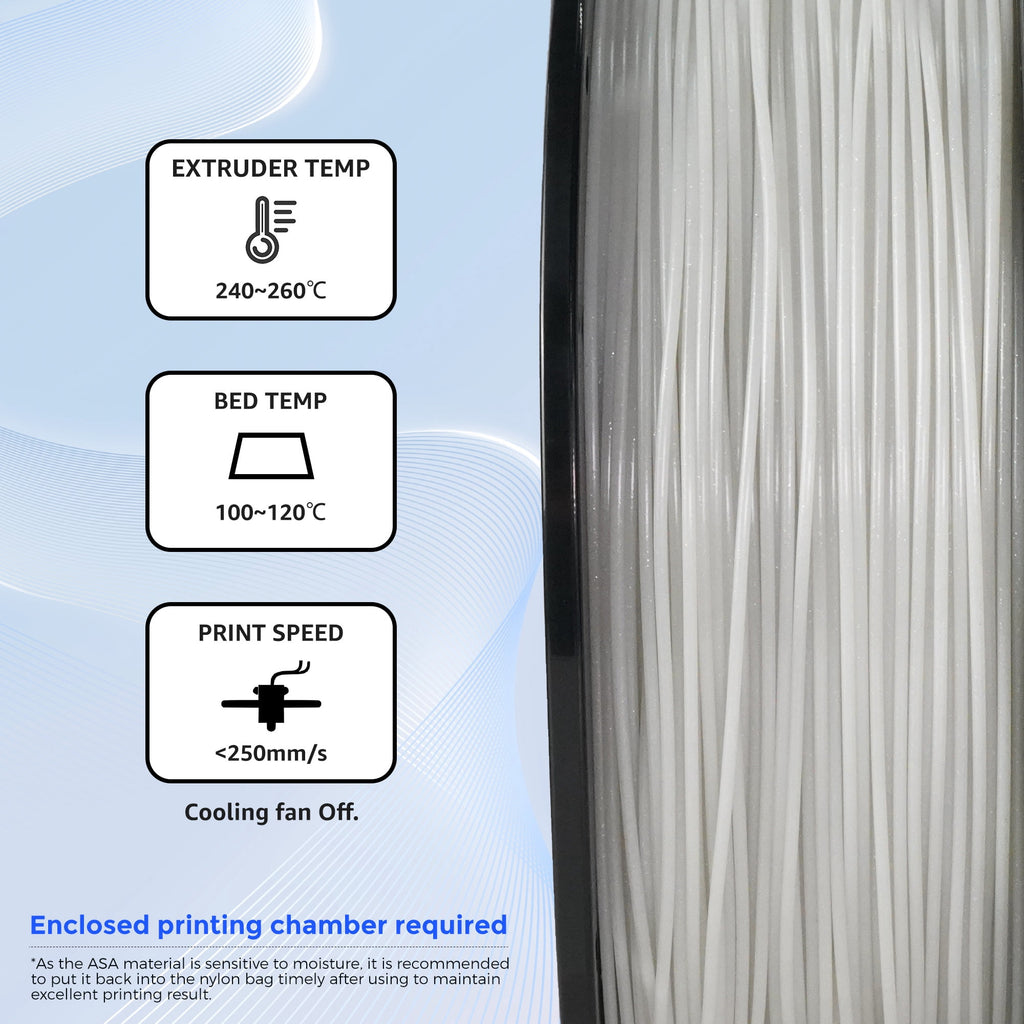 Flashforge ASA Filament 1.75mm, 1KG/2.2lbs ASA 3D Printer Filament, Burnt Titanium
