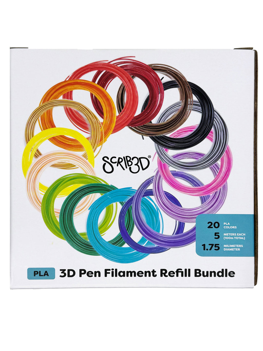 SCRIB3D P1 3D Printing Pen with Display - Includes 3D Pen, 3 Starter Colors of PLA Filament, Stencil Book + Project Guide, and Charger