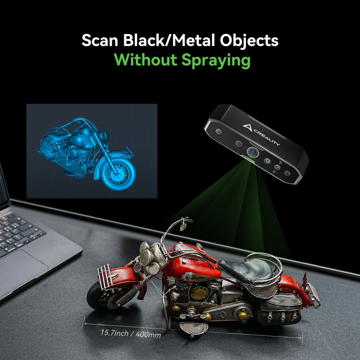 Creality CR-Scan Otter 3D Scanner Kit High Accuracy 0.02mm with 8 LED Infrared Lights 24 Bit Full-Color Scan, Noiseless, Sensitive Operation for Windows/macOS