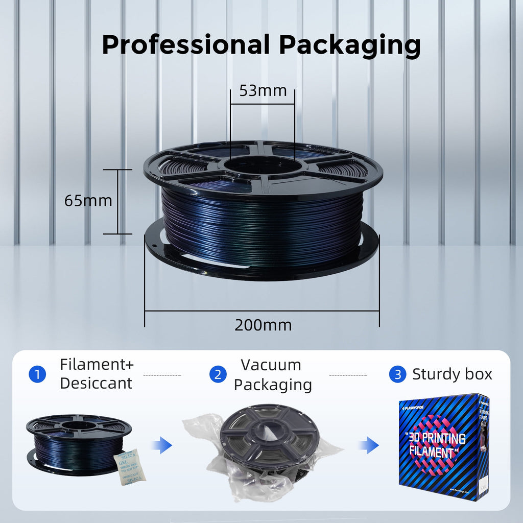 Flashforge PETG Filament 1.75mm, 1KG/2.2lbs PETG 3D Printer Filament, Black