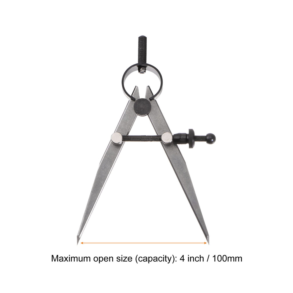 Spring Joint Caliper 4 inch/100mm Steel Spring Divider Caliper for Metalworking Woodworking Drawing