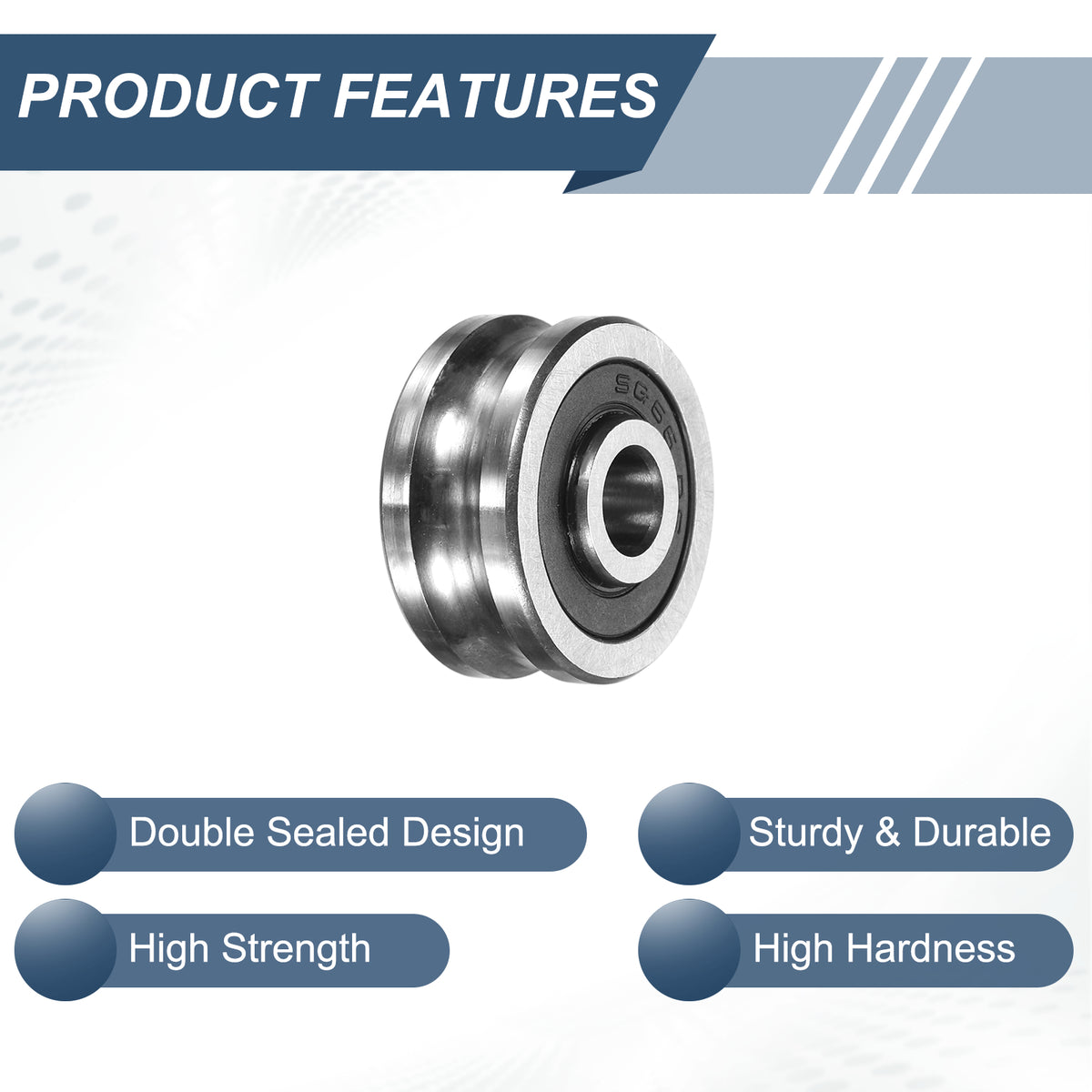 Uxcell 4 Pcs U Groove Bearings, 6x22x10mm Rail Ball Bearings Groove Guide Pulley Bearing Steel Replacement for Rail Track Linear Motion System Printing Project ABEC1