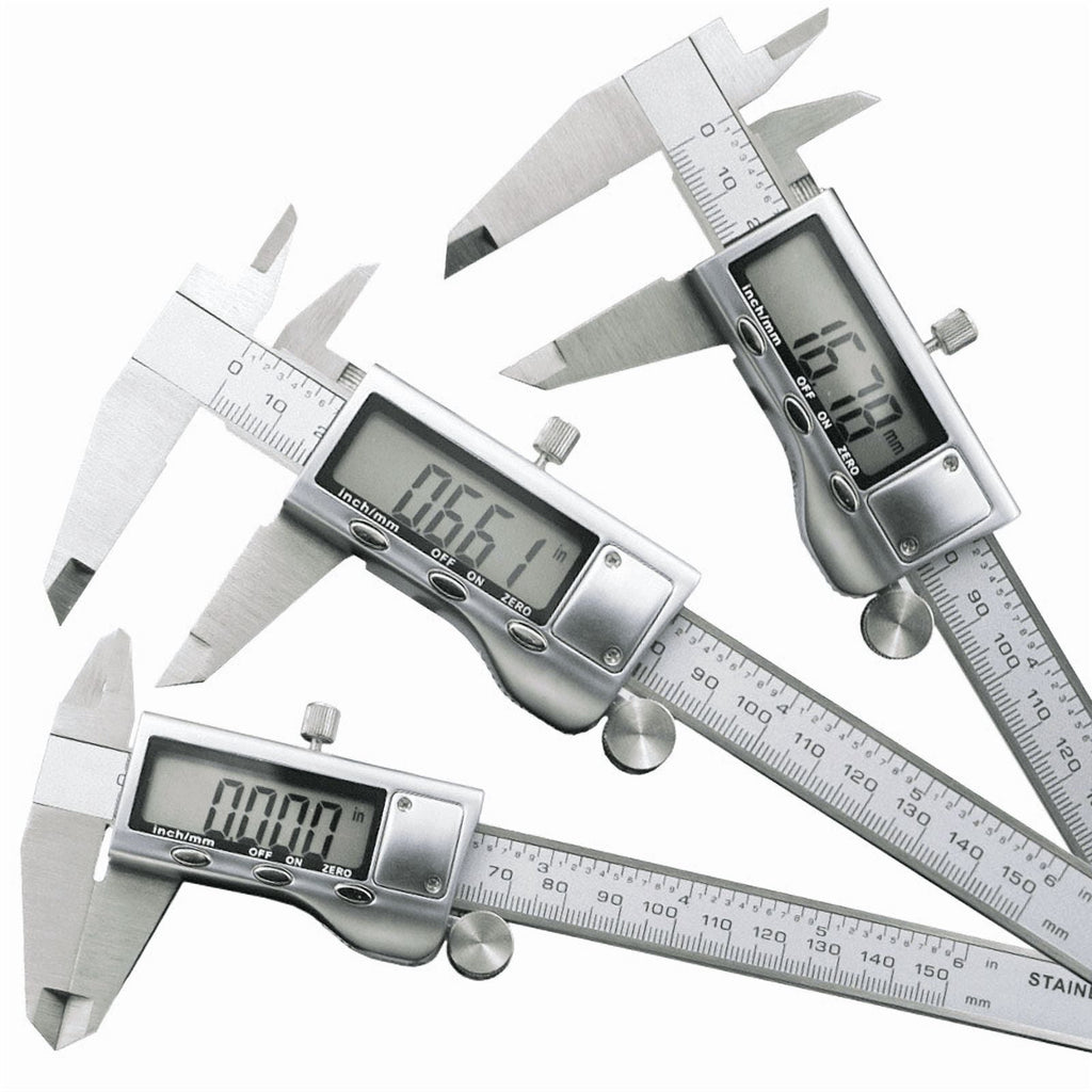 SJPACK 6" 150mm Stainless steel Digital Caliper Micrometer LCD Gauge Vernier Electronic Measuring Tool Silver with Case