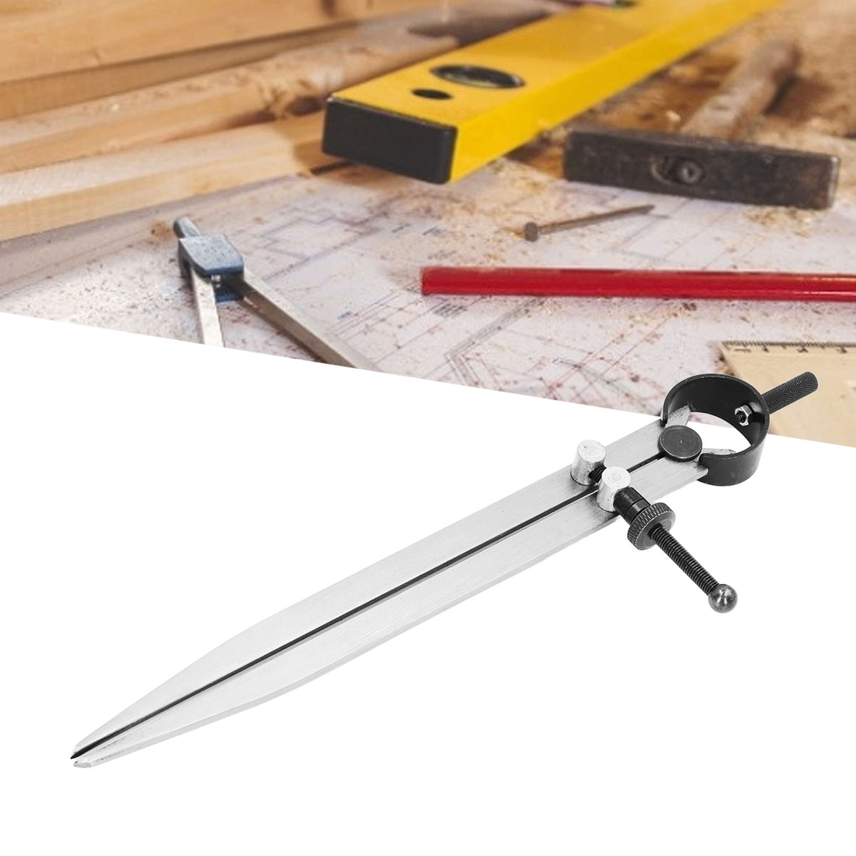 M Buder Wing Divider Adjustable Divider Calipers with Spring Nut for Leather Scribing and Marking Carbon Steel Compass Tool 5 inches / 125 mm for Wood Plastic Metal Surface