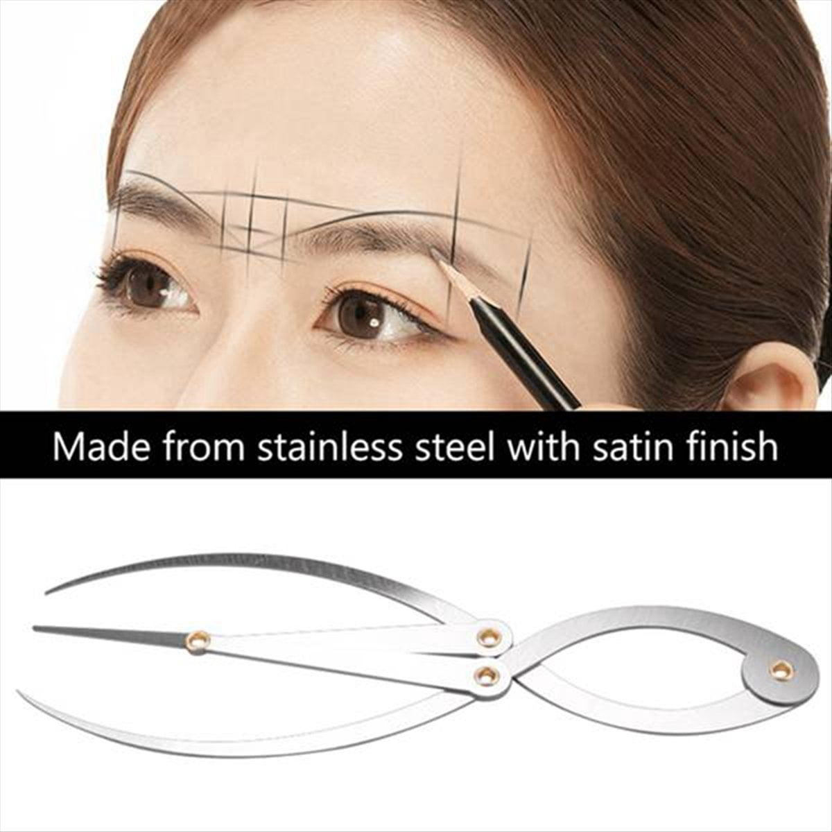 Mean Calipers Golden Ratio Calipers Stainless Steel Eyebrow Ruler 1:1.618 Measure Tool for Tattoo