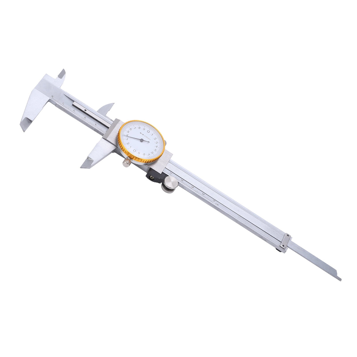 M Buder 0-150mm Dial Caliper Steel Shock-Proof Adjustable Vernier Caliper Measuring Tool with Depth Rod for Woodworking, Home Improvement & DIY, 6 inches / 150mm, Silver