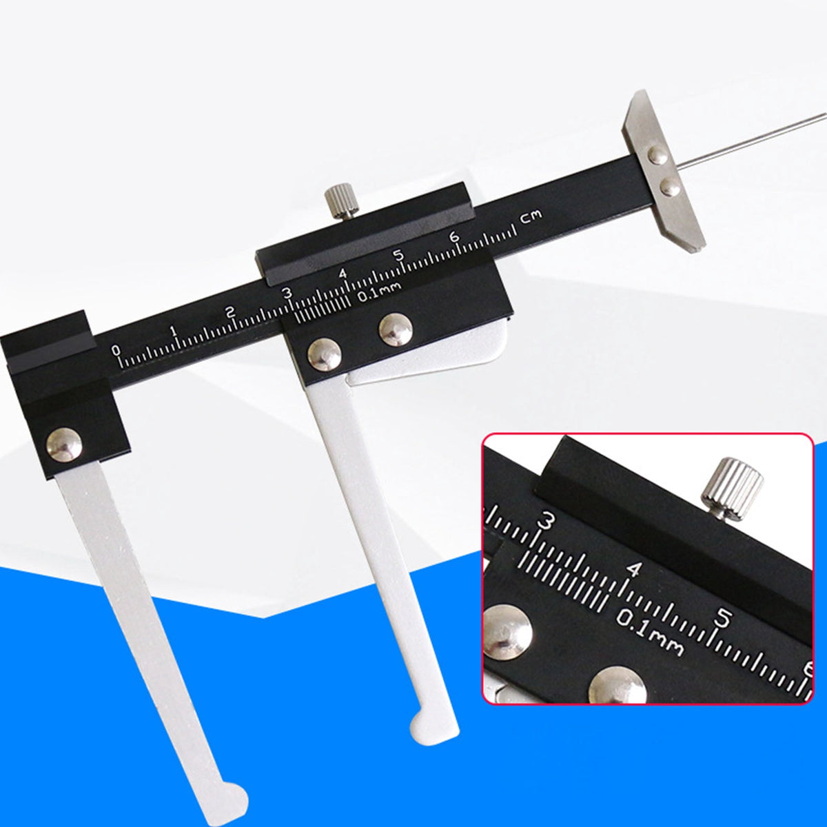 Professional Brake Rotor Micrometer 0-60mm High Accuracy Brake Disc Depth Measuring Caliper For Vehicle Maintenance