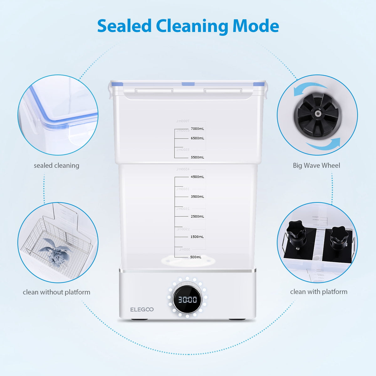 ELEGOO Mercury XS Bundle with Separate Washing and Curing Station for Resin 3D Printed Models Yellow