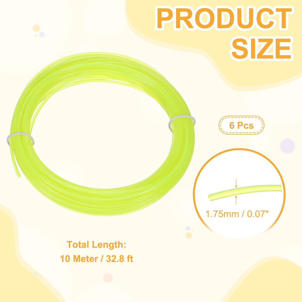 Uxcell 3D Pen Filament 6Pcs 1.75mm Total Length 196.8 Feet Transparent Lemon PLA, 3D Pen Filament Refills Low Warping, for Creating Pictures Printed Model Printing Pen
