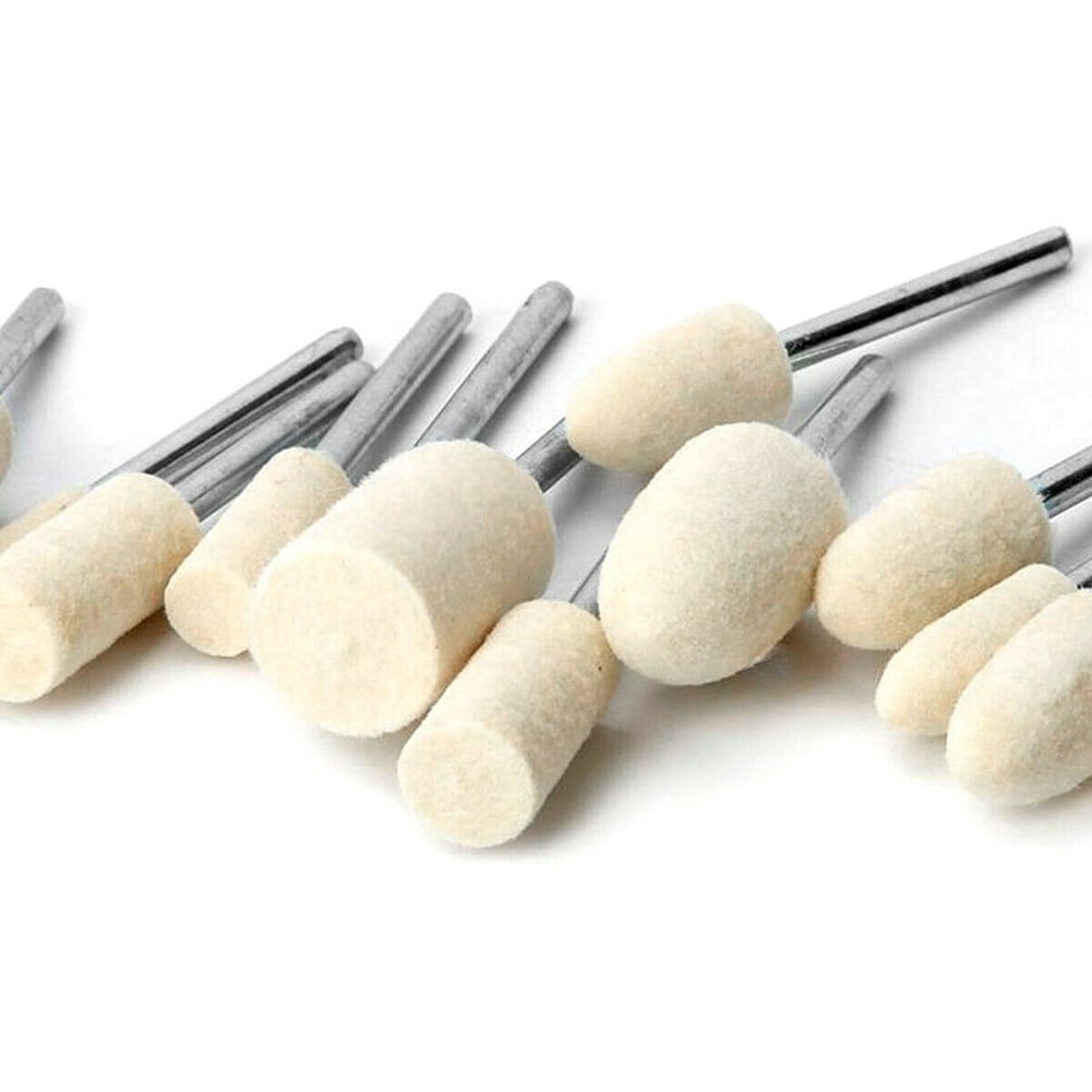 20Pcs Wool Felt Mounted Polishing Buffing Wheel Grinding Head For Drill Rotary Tool Shank Electric Grinding Accessories