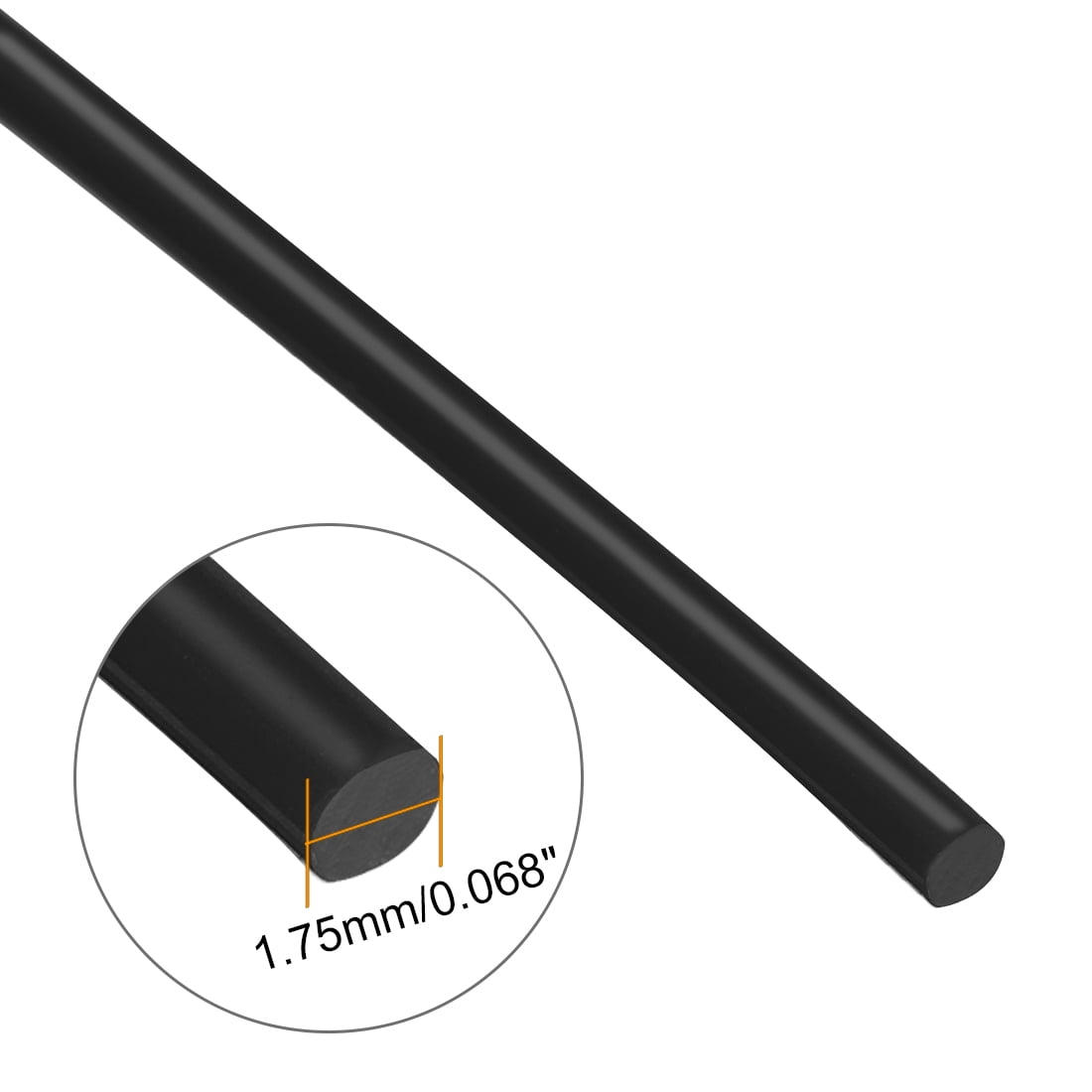 Uxcell 3D Printer Pen Filament Refills 32.8Ft Length 1.75 mm Dia PLA Dimensional Accuracy for 3D Painting and Drawing Black