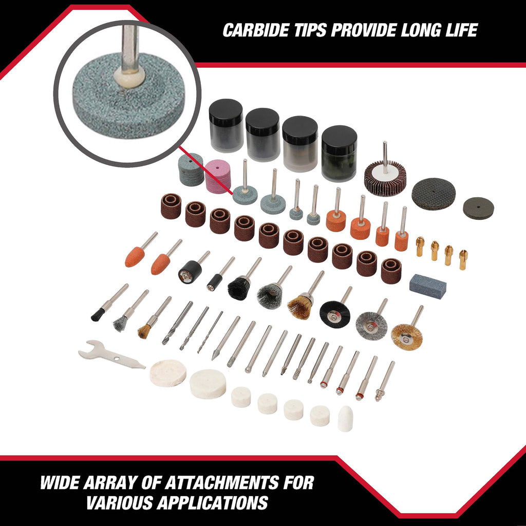 Hyper Tough 200-Piece Universal Rotary Accessory Kit in Click Fit Case